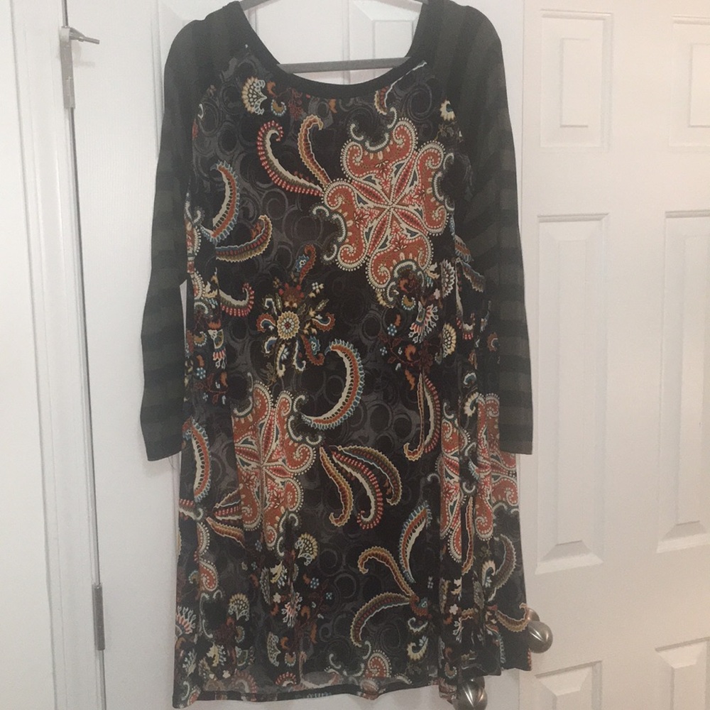 Mixed patterns dress 3XL
